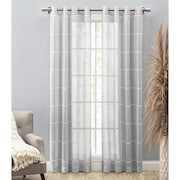 RICARDO Horizon Stripe Textured Semi-Sheer Grommet Curtain Panel 03675-79-084-10